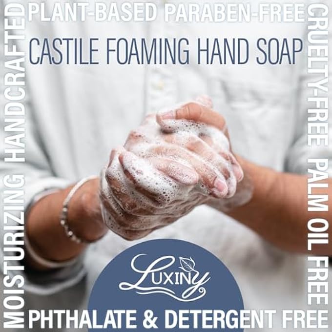 Luxiny CASTILE SOAP, LIQUID FOAMING HAND SOAP, HAND WASH FOR THE KITCHEN & BATHROOM, PALM OIL FREE, VEGAN & CRUELTY FREE, MADE IN THE USA, 8.45 OZ., 2 PACK (BLACK CHERRY) - Image 5